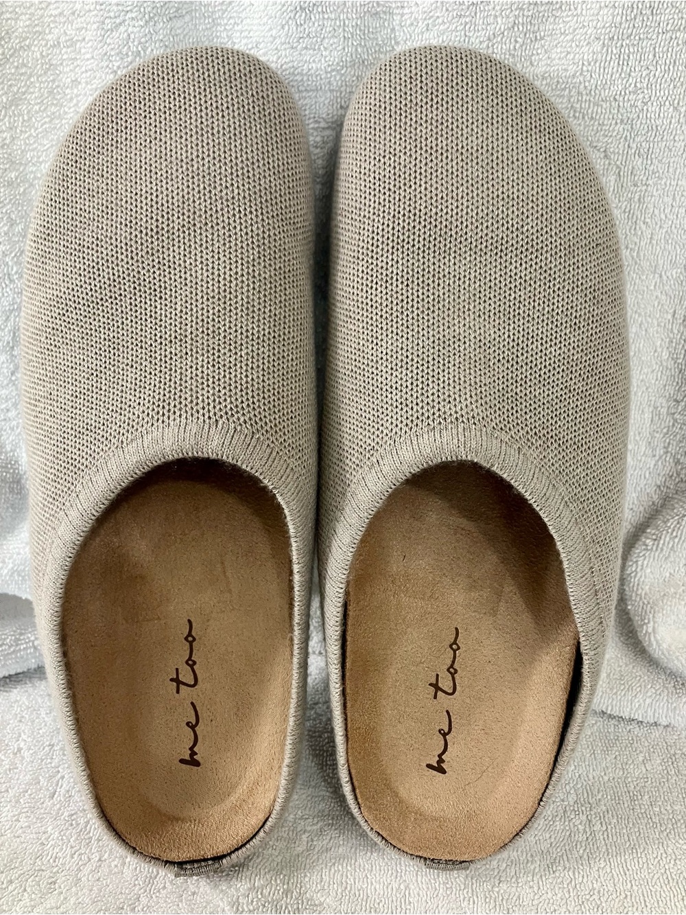 Me Too Knit Slip-On Clogs in Taupe